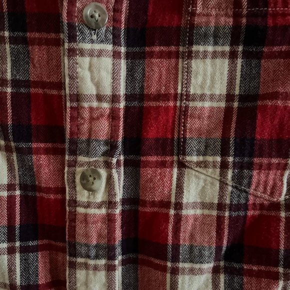 Eddie Bauer Red, Ivory & Burgundy Flannel - Picture 4 of 6